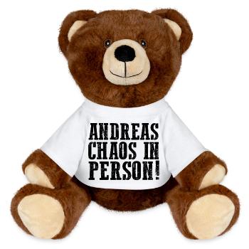Vorname Andreas - MiniFeet® RecycelBär® Braun - Weiß - Vorne