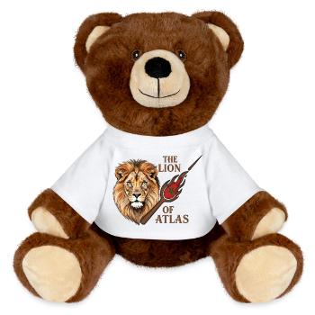 The Mystic Lion Of Aátlas Moroccan flag - MiniFeet® RecycelBär® Teddy Bear Brown - white - Front