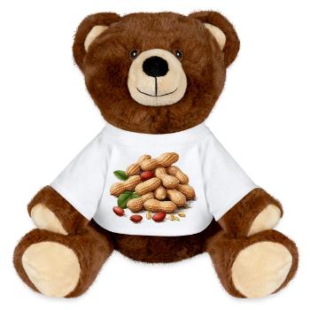 Cacahuètes grillées avec détails de feuilles - Nounours RecycelBär® marron - blanc - Devant
