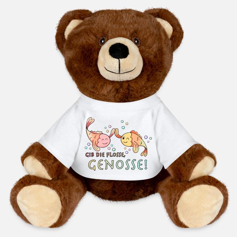Donnez l’aileron à Camarade Poisson ! - Nounours RecycelBär® marron - blanc