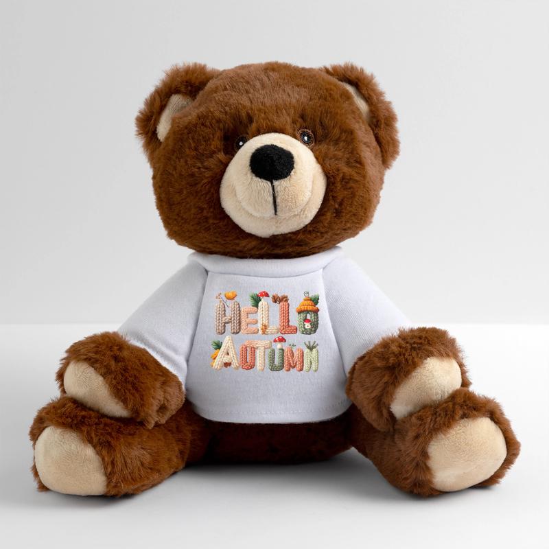 Hello Autumn – Warm knit design MiniFeet® RecycelBär® Teddy Bear Brown