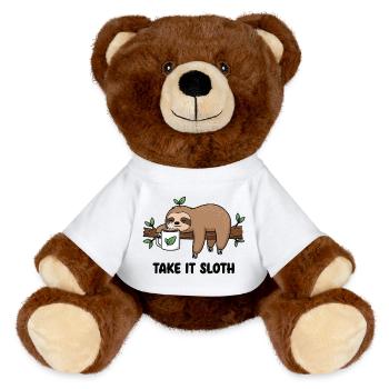 Lazy Latte - MiniFeet® RecycelBär® Teddy Bear Brown - white - Front