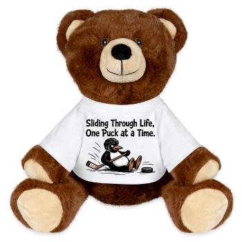 Pinguin Eishockey Freizeitliga Sport Hobby - Nounours RecycelBär® marron - blanc - Devant
