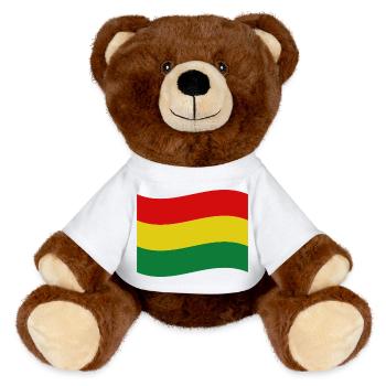 Drapeau bolivien - Nounours RecycelBär® marron - blanc - Devant