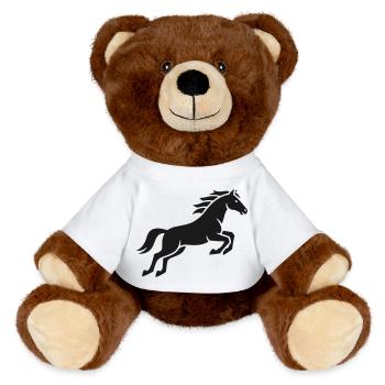 Silhouette du cheval cabré - Nounours RecycelBär® marron - blanc - Devant