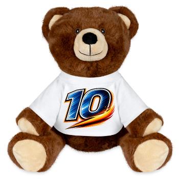 Numéro 10 Maillot de football Joueur Étoile - Nounours RecycelBär® marron - blanc - Devant