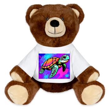 turtle - MiniFeet® RecycelBär® Teddy Bear Brown - white - Front