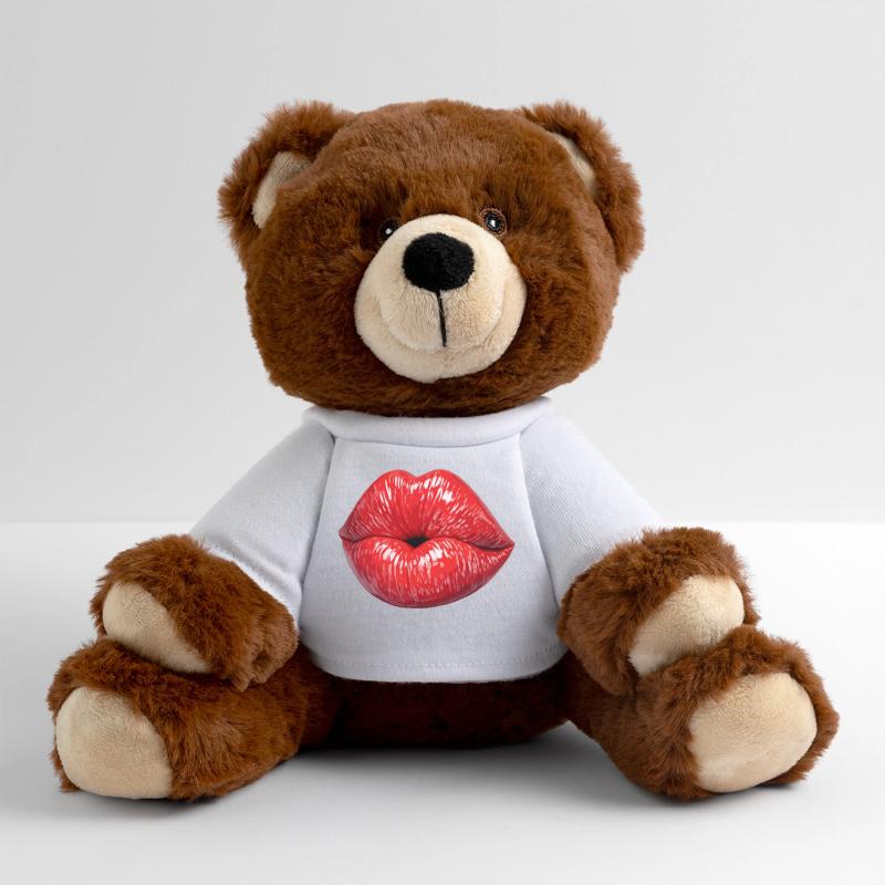 Red Gloss Kiss Lips MiniFeet® RecycelBär® Teddy Bear Brown