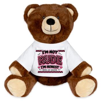I'll Be Honest, You're Sensitive Gift - MiniFeet® RecycelBär® Teddy Bear Brown - white - Front