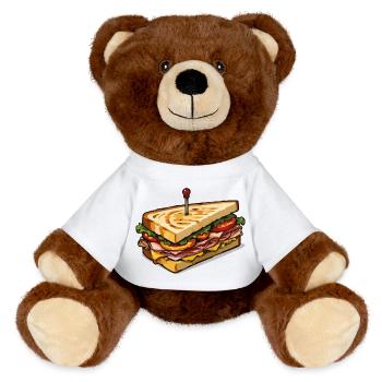 Art des épingles Club Sandwich - Nounours RecycelBär® marron - blanc - Devant