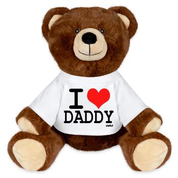 i love daddy - MiniFeet® RecycelBär® Teddy Bear Brown - white - Front