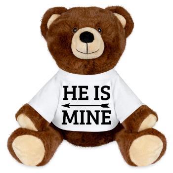 he is mine - Nounours RecycelBär® marron - blanc - Devant