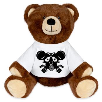 Un masque à gaz avec de grandes oreilles de souris - Nounours RecycelBär® marron - blanc - Devant
