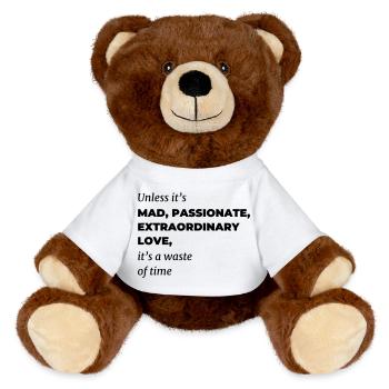 amour fou | Poème - Nounours RecycelBär® marron - blanc - Devant