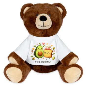 Toast à l’avocat drôle - Nounours RecycelBär® marron - blanc - Devant