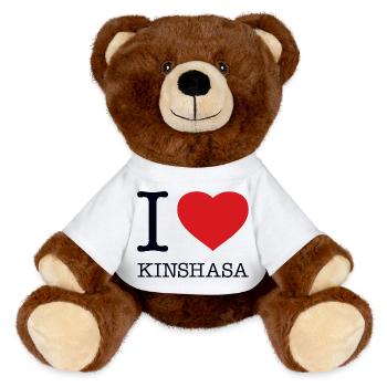 J’ADORE KINSHASA - Nounours RecycelBär® marron - blanc - Devant