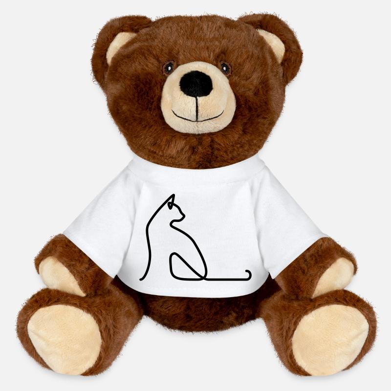 Katze 02 - MiniFeet® RecycelBär® Braun - Weiß