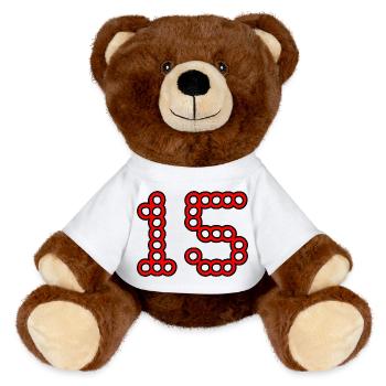 ANNIVERSAIRE. 15. 15 ANS. 15e ANNIVERSAIRE - Nounours RecycelBär® marron - blanc - Devant