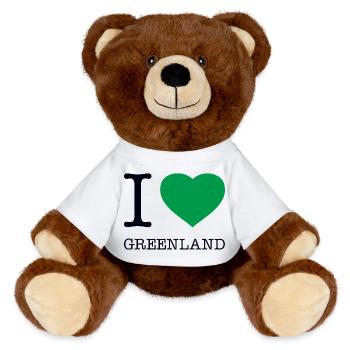 I LOVE GREENLAND Grönland - MiniFeet® RecycelBär® Braun - Weiß - Vorne