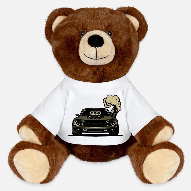 Angry car - MiniFeet® RecycelBär® Teddy Bear Brown - white