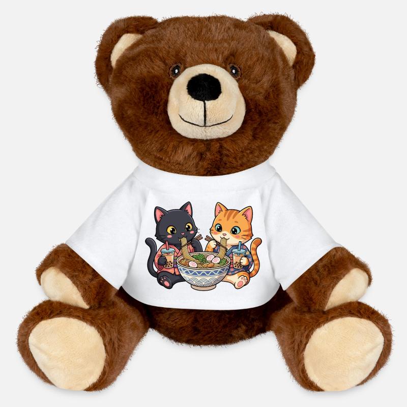 Cats Ramen Bubble Tea - MiniFeet® RecycelBär® Braun - Weiß
