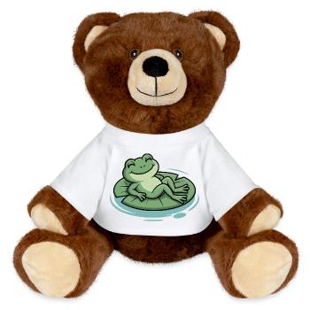 Lounge frog on lily pad - MiniFeet® RecycelBär® Teddy Bear Brown - white - Front