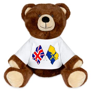 Durham & Great Britain - MiniFeet® RecycelBär® Teddy Bear Brown - white - Front