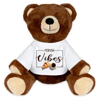 Tasse de café et croissant - Nounours RecycelBär® marron - blanc - Devant