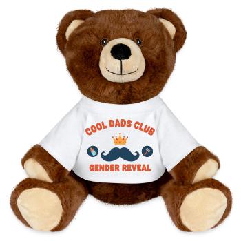 Gender Reveal Cool Dads Club Baby Shower Dad - MiniFeet® RecycelBär® Teddy Bear Brown - white - Front
