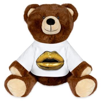 Gold mouth - MiniFeet® RecycelBär® Teddy Bear Brown - white - Front