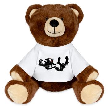 Skydivers - MiniFeet® RecycelBär® Teddy Bear Brown - white - Front
