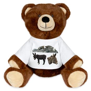 Esel - MiniFeet® RecycelBär® Braun - Weiß - Vorne