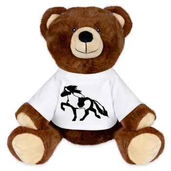 Cheval islandais tick 7, Pinto équitation islandaise - Nounours RecycelBär® marron - blanc - Devant
