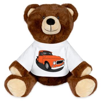 Duet Orange - MiniFeet® RecycelBär® Teddy Bear Brown - white - Front