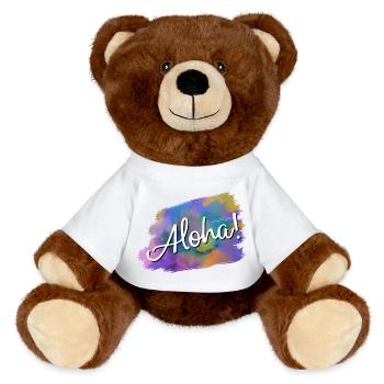 Aloha! - MiniFeet® RecycelBär® Braun - Weiß - Vorne