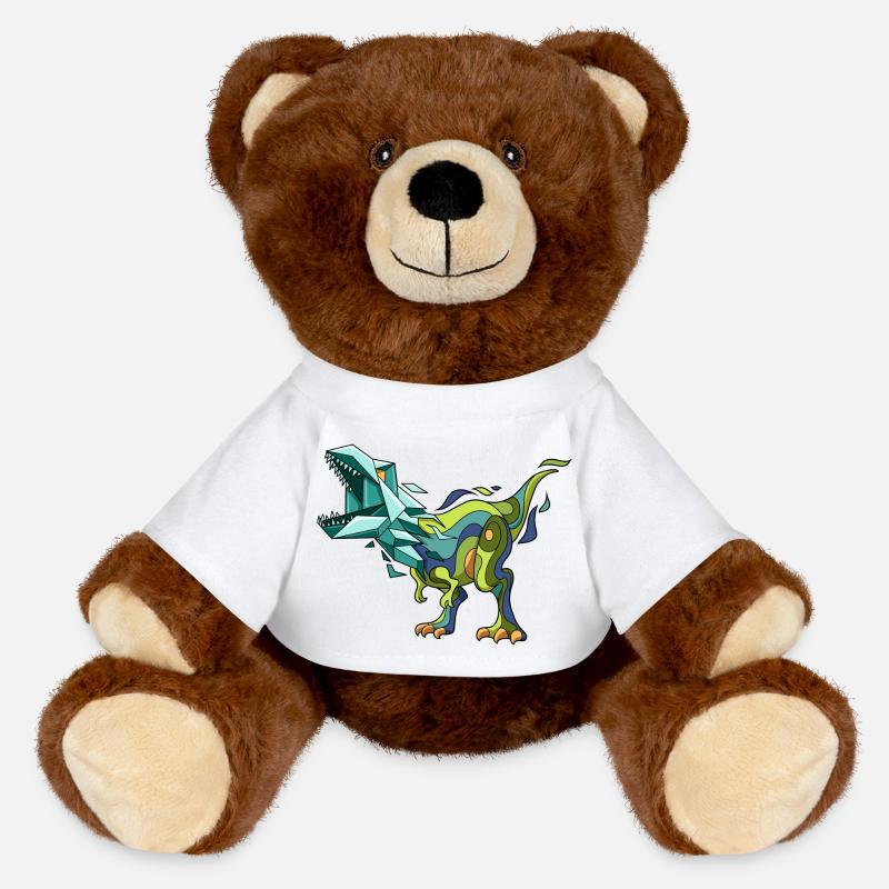 Dinosaurier Dino Abstrakt T-Rex - MiniFeet® RecycelBär® Braun - Weiß