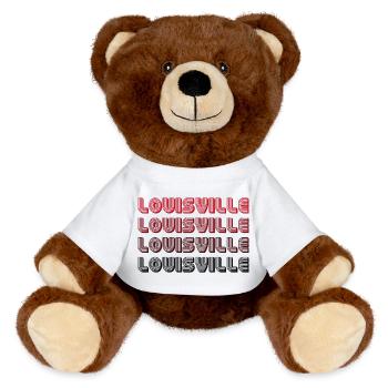 Louisville Gradient Typografie - MiniFeet® RecycelBär® Braun - Weiß - Vorne