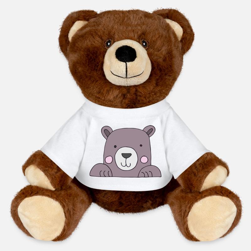 Bear head cute - MiniFeet® RecycelBär® Teddy Bear Brown - white