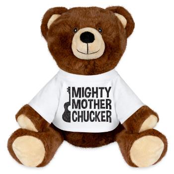 Mighty Mother Chucker on Ukulele - MiniFeet® RecycelBär® Braun - Weiß - Vorne