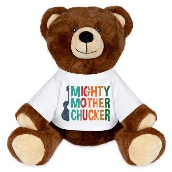 Mighty Mother Chucker on Ukulele bunt - MiniFeet® RecycelBär® Braun - Weiß - Vorne