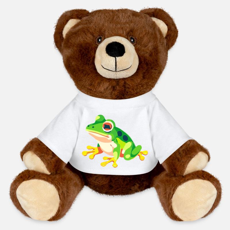 Grenouille - Nounours RecycelBär® marron - blanc