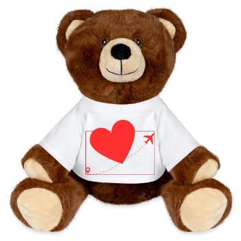 Lovers of air travel - MiniFeet® RecycelBär® Teddy Bear Brown - white - Front