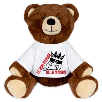 The real of the cat house - MiniFeet® RecycelBär® Teddy Bear Brown - white - Front