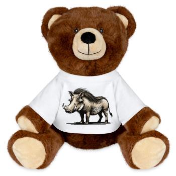 Warthog - MiniFeet® RecycelBär® Teddy Bear Brown - white - Front