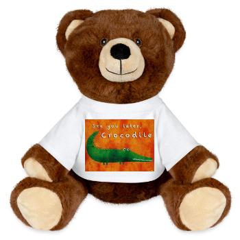 See you later, Crocodile - MiniFeet® RecycelBär® Teddy Bear Brown - white - Front