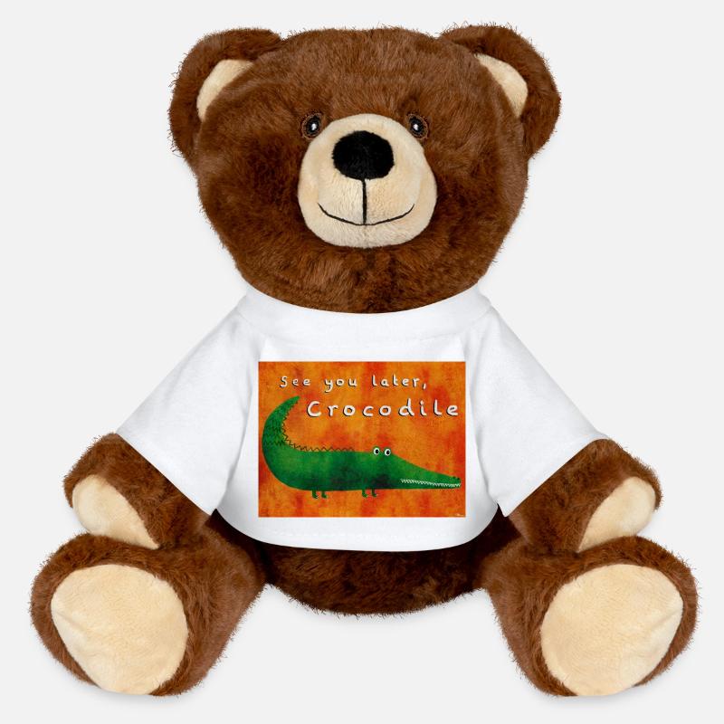 See you later, Crocodile - MiniFeet® RecycelBär® Teddy Bear Brown - white