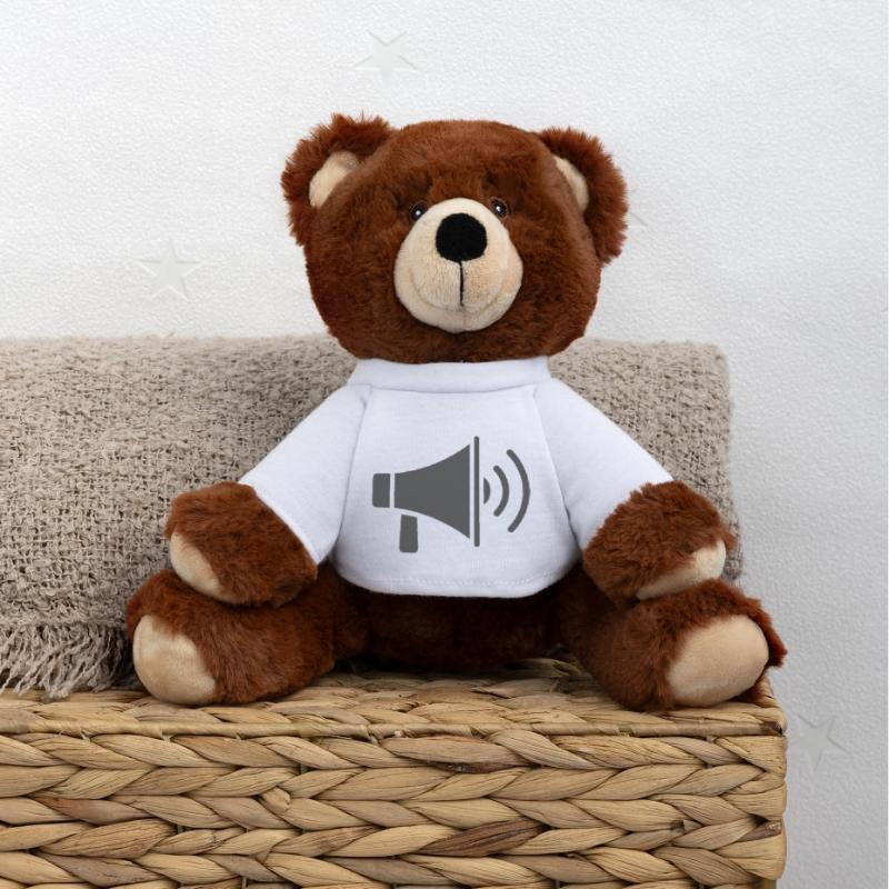 Megaphon-Icon-Design MiniFeet® RecycelBär® Braun