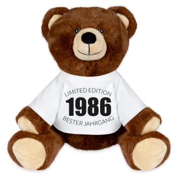 40th Anniversary - 1986 - Limited Edition - Best - MiniFeet® RecycelBär® Teddy Bear Brown - white - Front
