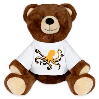 Style pieuvre - Nounours RecycelBär® marron - blanc - Devant