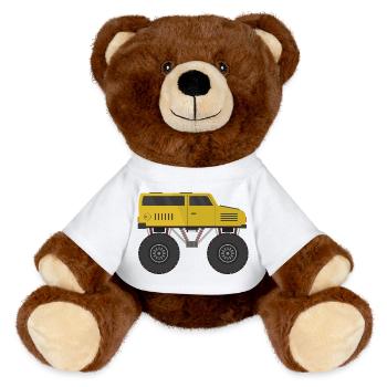Monster Truck - MiniFeet® RecycelBär® Teddy Bear Brown - white - Front